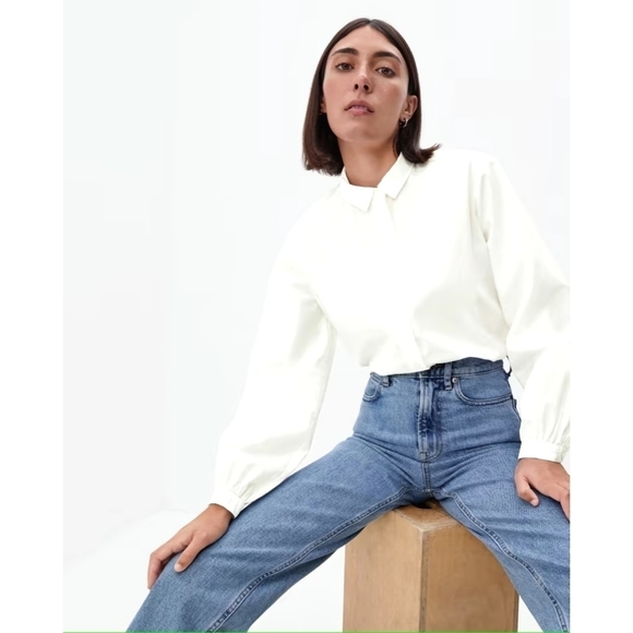 Everlane Tops - Everlane Shirt Womens White Button Up Organic Cotton Prep Balloon